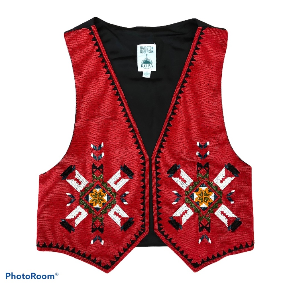 HAIRSTON ROBERSON ROPA Gorgeous Native American beaded vest Exceptional!